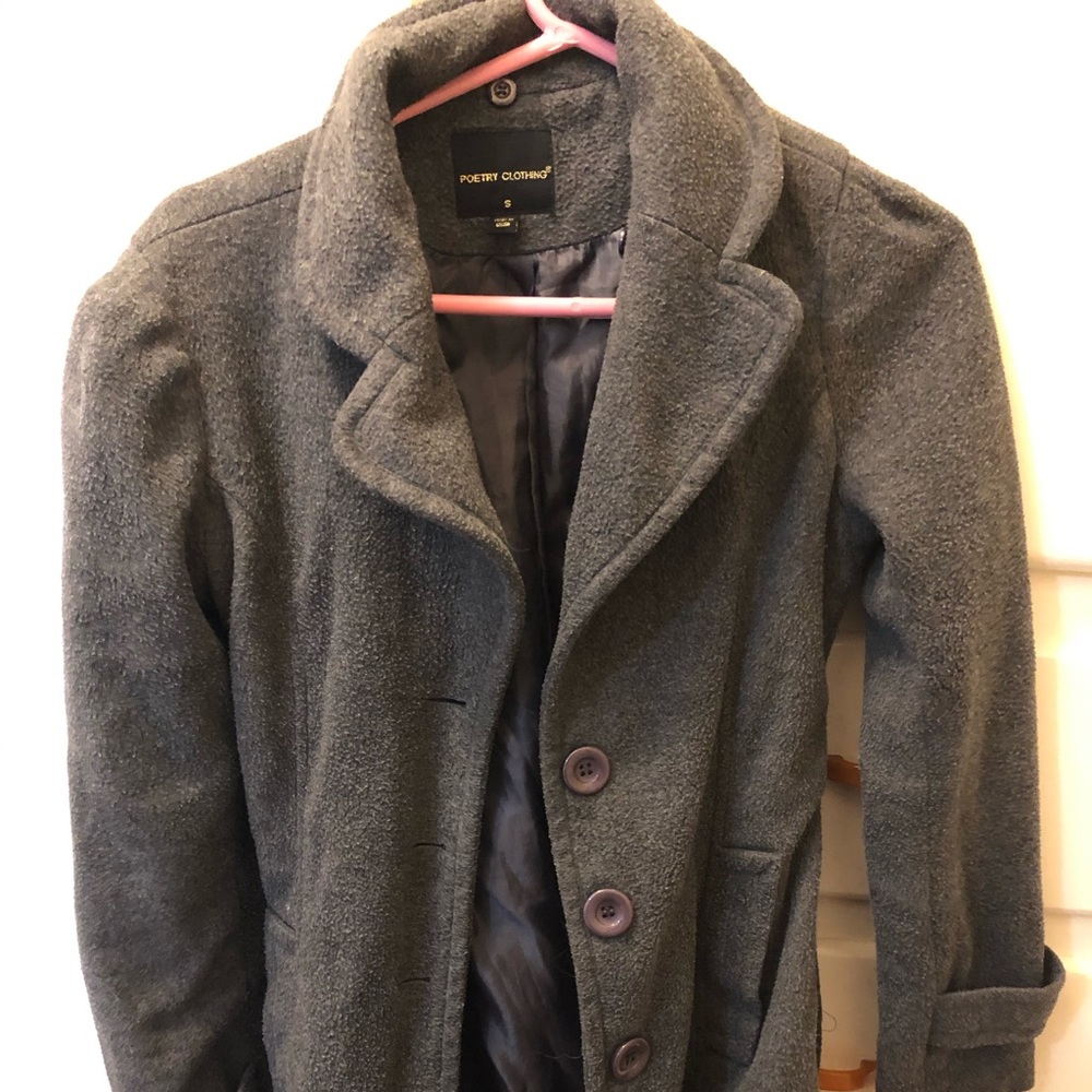 Fleece Charcoal Jacket Poetry Clothing